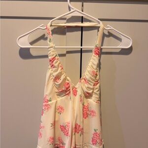 Floral Halter Top with Pink Roses